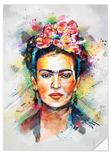 Vinilo para la pared Frida Kahlo Flower Pop