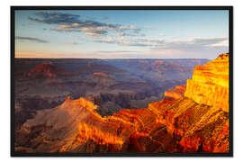 Gerahmter Kunstdruck Sonnenuntergang am Grand Canyon South Rim, USA