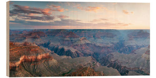 Print på træ Panoramic sunrise of Grand Canyon, Arizona, USA