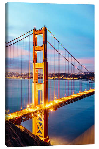 Leinwandbild Dämmerung auf dem Golden Gate Bridge, San Francisco, USA