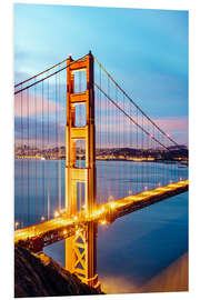 Foam board print Dawn on the Golden gate bridge, San Francisco, USA