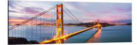 Alubild Panoramic von Golden Gate Bridge, San Francisco, USA