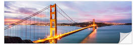 Vinilo para la pared Panoramic of Golden gate bridge, San Francisco, USA