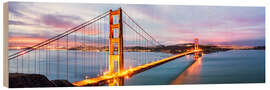 Wood print Panoramic of Golden gate bridge, San Francisco, USA