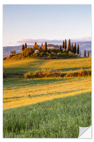 Muursticker Podere Belvedere at sunrise, Tuscany, Italy