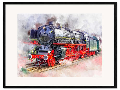Impression artistique encadrée Locomotive de la Deutsche Reichsbahn
