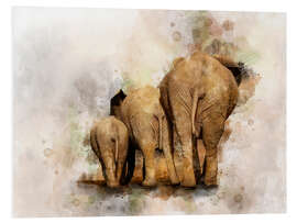 Foam board print Elephants from Behind