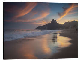 Magnettafel Ipanema Strand Sonnenuntergang in Rio de Janeiro, Brasilien.