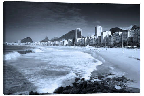 Canvas print Leme and Copacabana beach in Rio de Janeiro, Brazil.