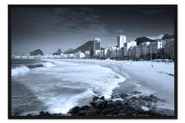 Gerahmter Kunstdruck Leme und Copacabana-Strand in Rio de Janeiro, Brasilien.