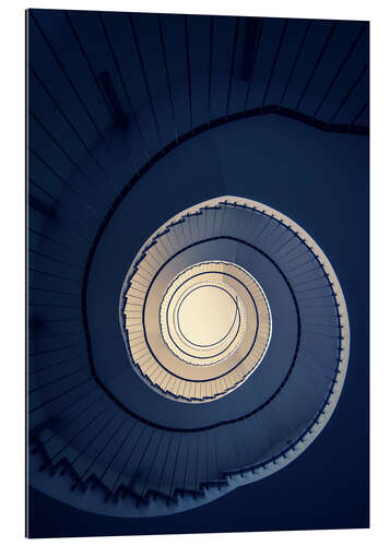 Gallery Print Wendeltreppe in blauen Farben