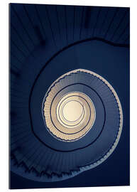 Gallery print Spiral Staircase in blue colors