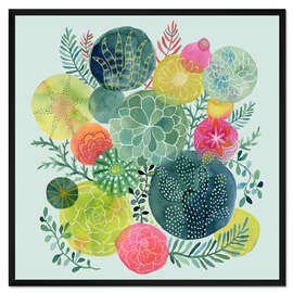 Gerahmter Kunstdruck Kaktus-Kreise