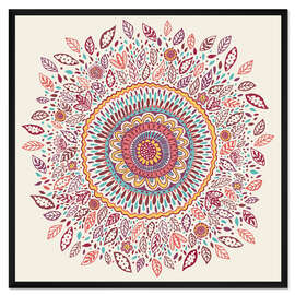 Gerahmter Kunstdruck Sonnenblumen-Mandala - Janet Broxon