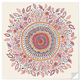 Muursticker Sunflower mandala