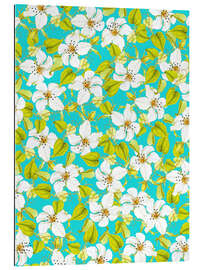 Quadro em plexi-alumínio White Florals