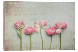 Wood print Vintage Tulips