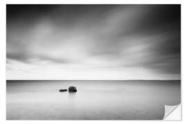 Selvklebende plakat Stones monochrome in the sea