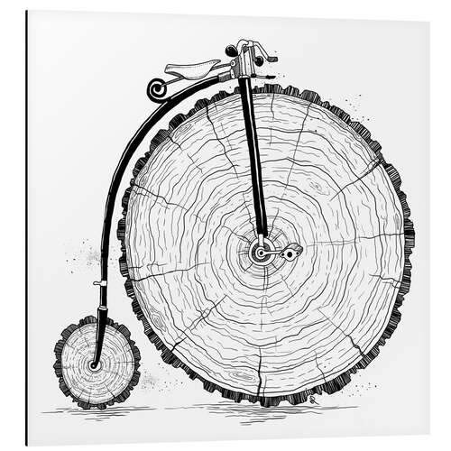 Tableau en aluminium Bicylette en bois