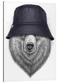 Stampa su alluminio Bear in hat