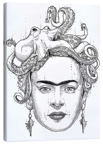 Canvas print Frida Kahlo Octopus Drawing