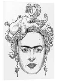 Foam board print Frida Kahlo Octopus Drawing