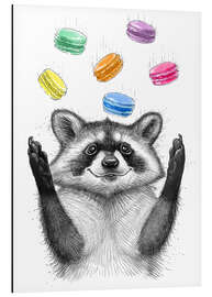 Magnettafel Waschbär und Macarons