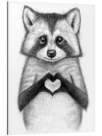 Magnettafel Waschbär mit Herz