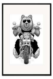 Gerahmter Kunstdruck Rocker Bär