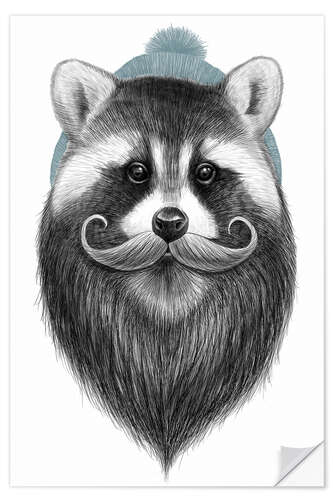 Naklejka na ścianę Bearded raccoon