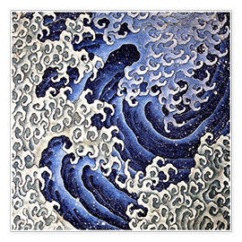 Reprodução Ondas masculinas - Katsushika Hokusai