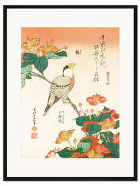 Gerahmter Kunstdruck Mirabilis Jalapa und Kernbeißer