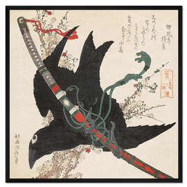 Gerahmter Kunstdruck Der kleine Rabe mit dem Minamoto Schwert