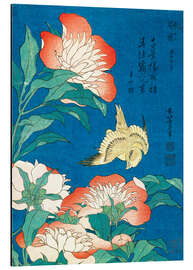 Magnettafel Blumen und ein Vogel