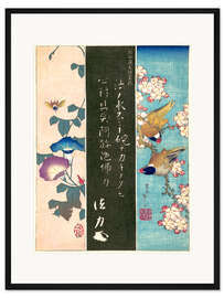 Gerahmter Kunstdruck Vogel und Blume