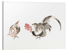 Quadro em alumínio Rooster and hen