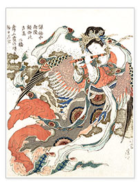 Wandbild  Tennin - Katsushika Hokusai