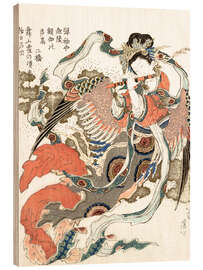 Holzbild  Tennin - Katsushika Hokusai