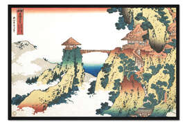 Gerahmter Kunstdruck Hängebrücke am Berg Gyodo, Ashikaga