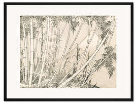 Gerahmter Kunstdruck Bambus und der Berg Fuji