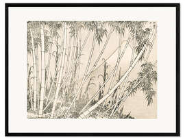 Ingelijste kunstdruk Bamboo and Mount Fuji