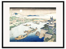 Gerahmter Kunstdruck Mondschein auf dem Fluss Yodo