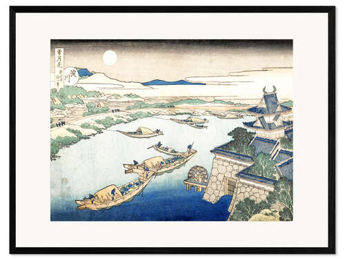 Plakat artystyczny premium w ramie Moonlight on the Yodo River