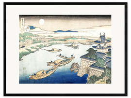 Impressão artística com moldura Moonlight on the Yodo River