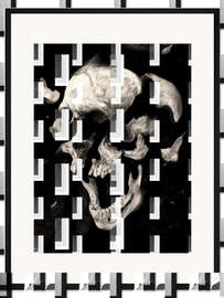 Gerahmter Kunstdruck Totenkopf Studie