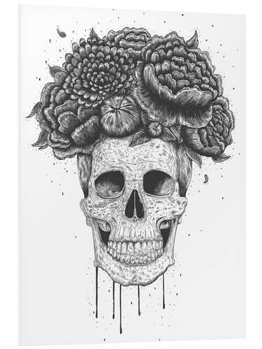 PVC print Skull with flowers