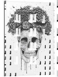 Magnettafel Totenkopf mit Blumen