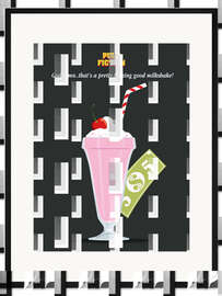 Gerahmter Kunstdruck Milkshake, Pulp Fiction (Englisch)
