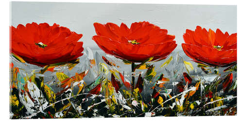 Acrylglasbild Rote Blumen