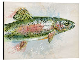 Aluminium print Splashing Rainbow Trout